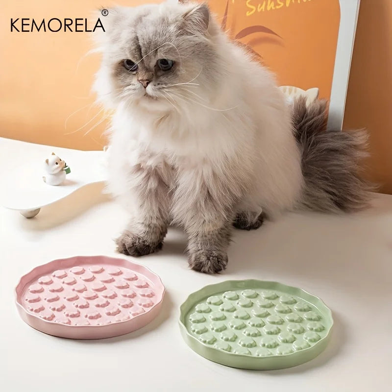 Ceramic Slow Feeder Cat Bowl