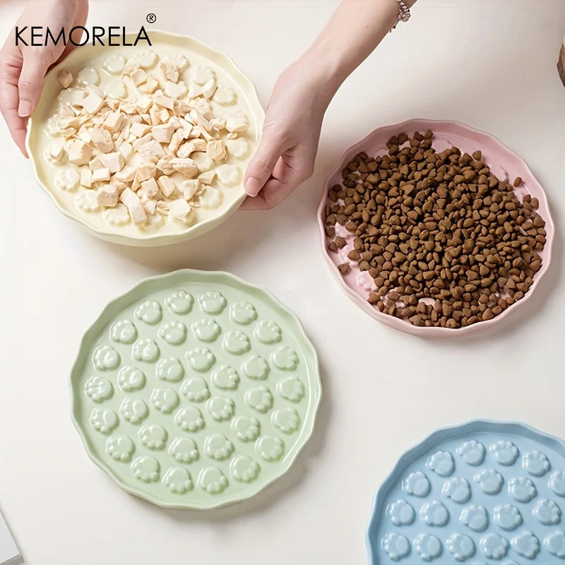Ceramic Slow Feeder Cat Bowl
