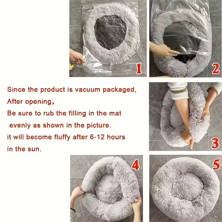 Plush Donut Pet Bed