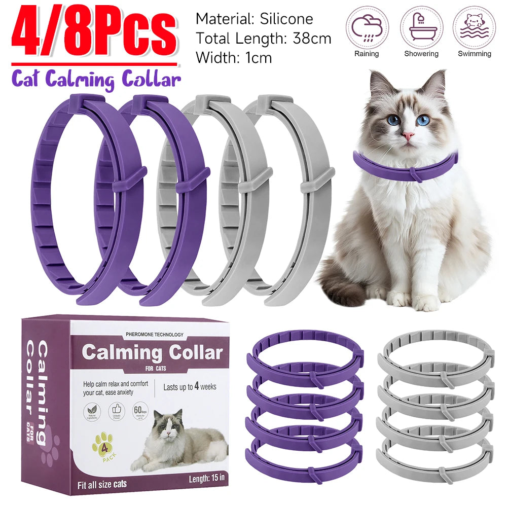 Woodward – Calming Pheromone Collar for Cats & Dogs – 4/8 pack, silicone, waterproof