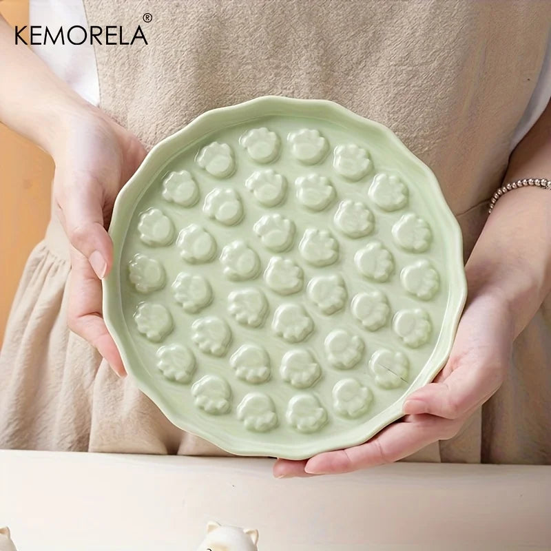 Ceramic Slow Feeder Cat Bowl